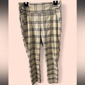 Plaid Skinny Pants - Black and Cream